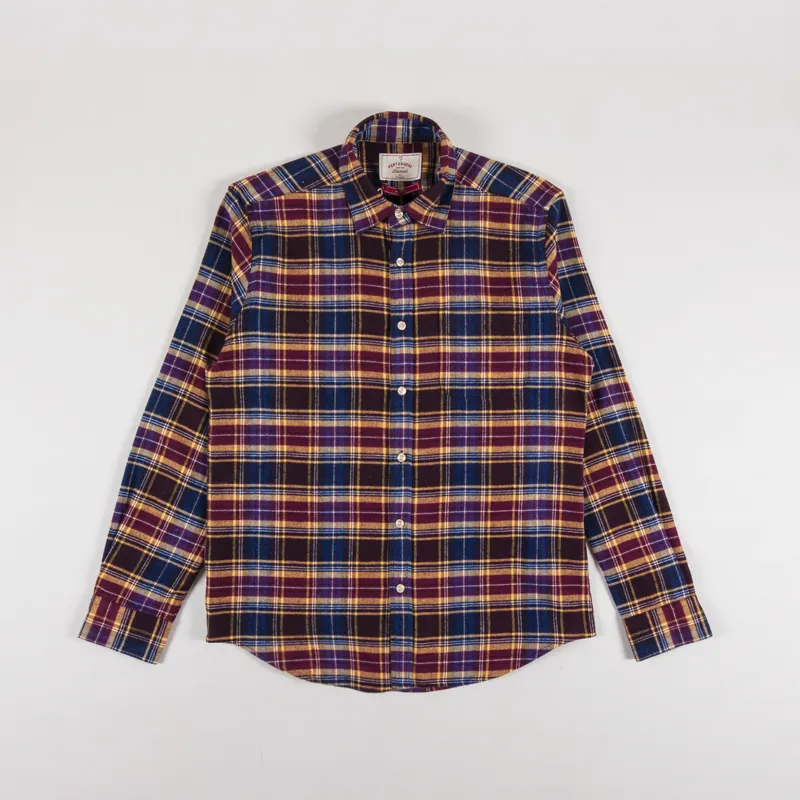 Portuguese Flannel Apollo Shirt Blue Bordeaux