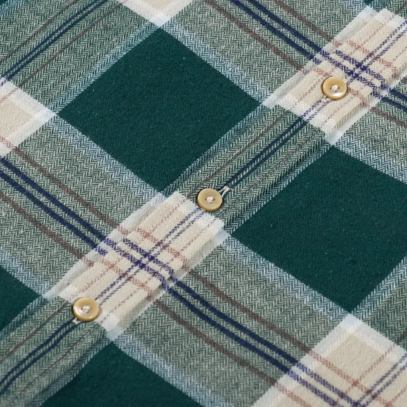 Portuguese Flannel Fence Shirt Green Beige-4