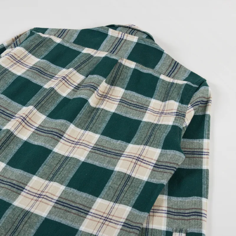 Portuguese Flannel Fence Shirt Green Beige-3
