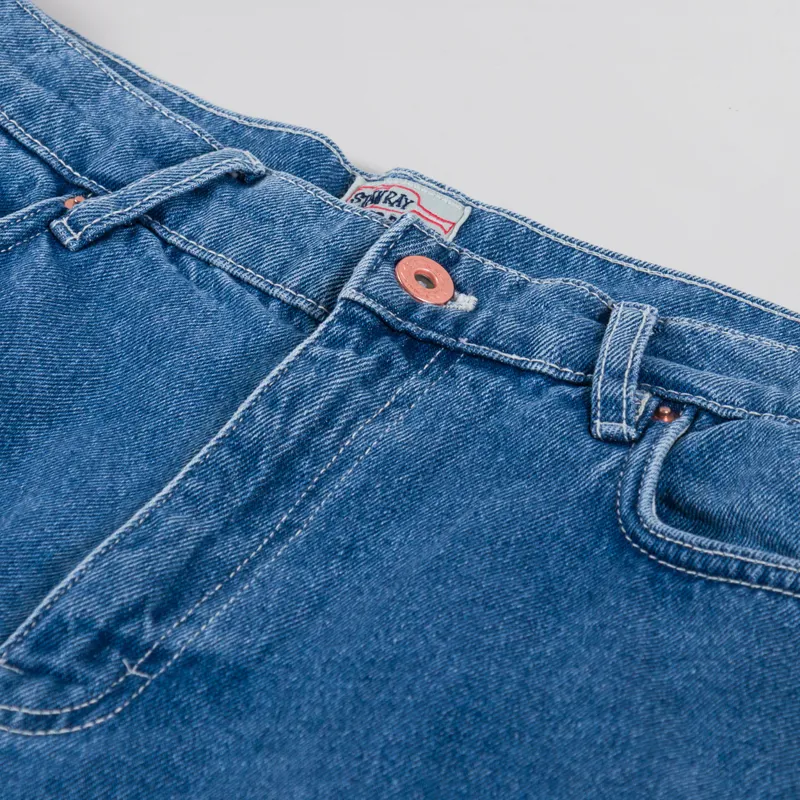 Stan Ray Wide 5 Shorts Mid Stone Denim-6