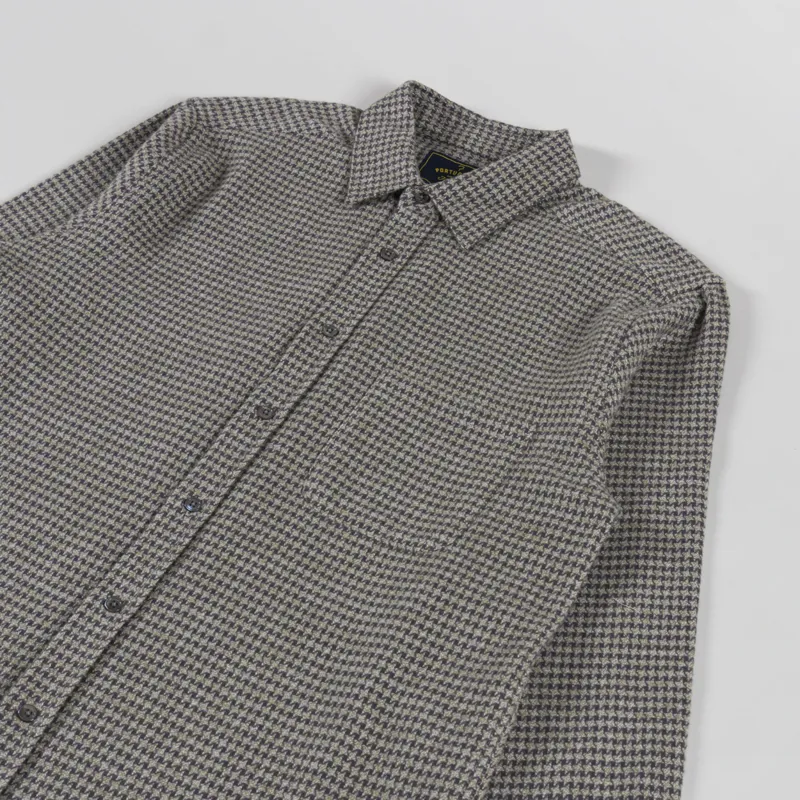 Portuguese Flannel Abstract Pied Poule Shirt Charcoal-2