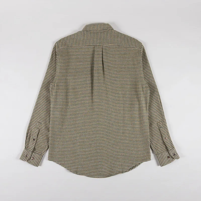 Portuguese Flannel Abstract Pied Poule Shirt Green-1