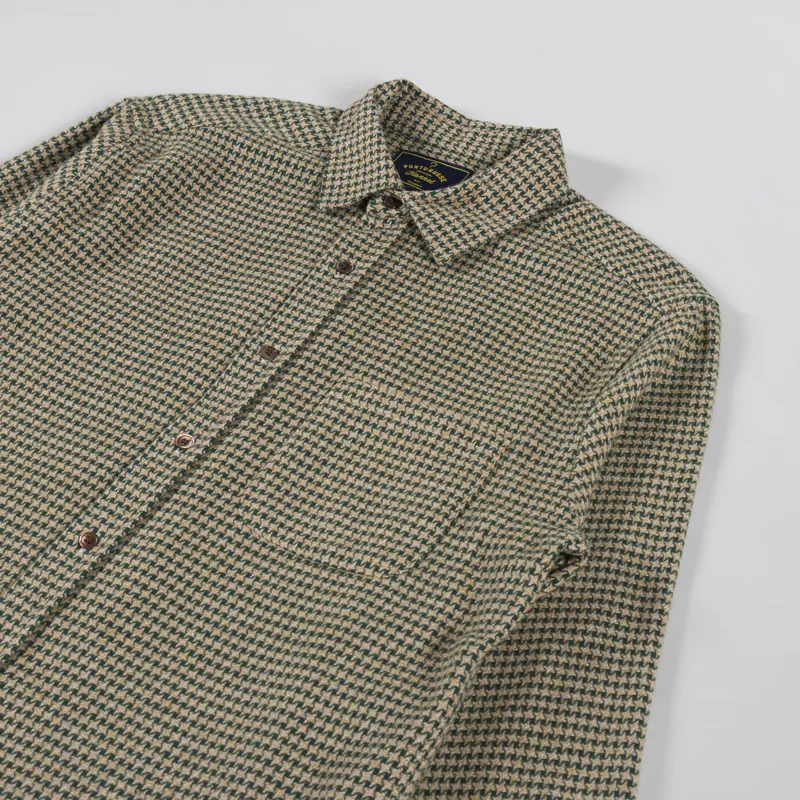 Portuguese Flannel Abstract Pied Poule Shirt Green-2