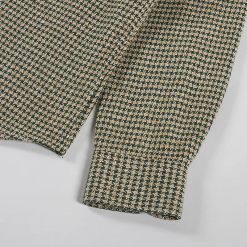 Portuguese Flannel Abstract Pied Poule Shirt Green-6