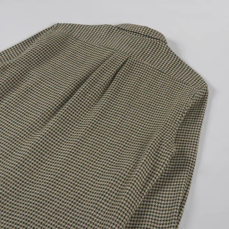 Portuguese Flannel Abstract Pied Poule Shirt Green-3