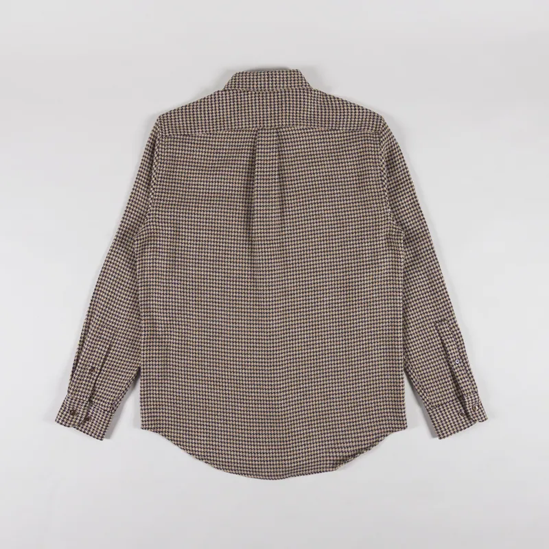 Portuguese Flannel Abstract Pied Poule Shirt Navy-1