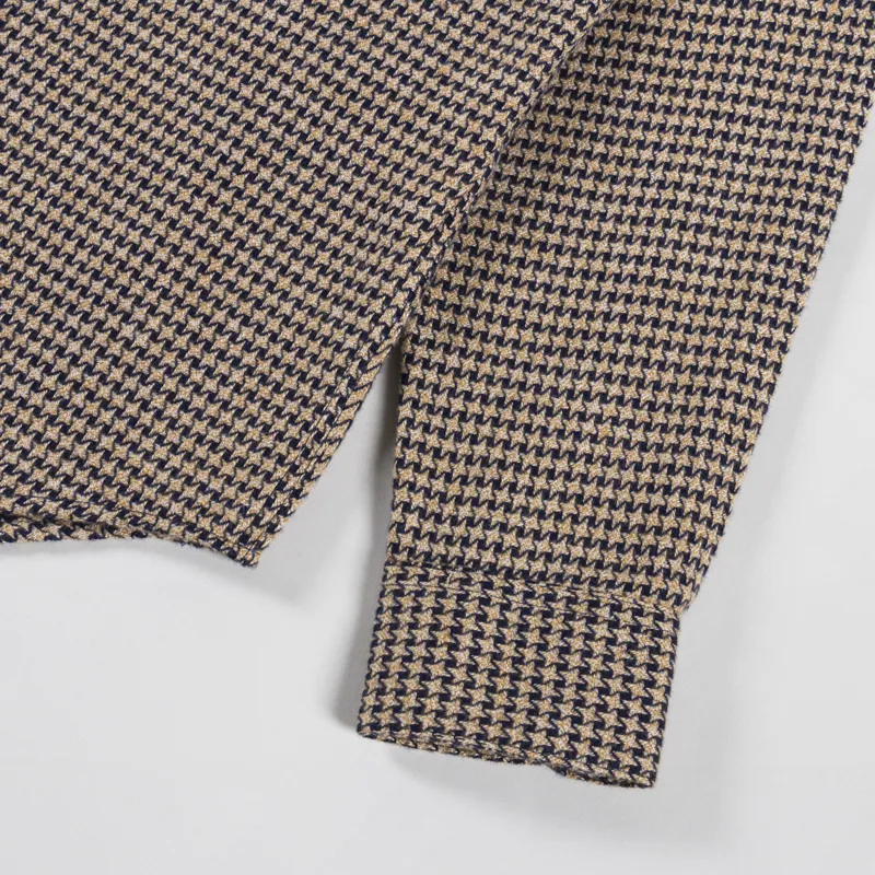 Portuguese Flannel Abstract Pied Poule Shirt Navy-6