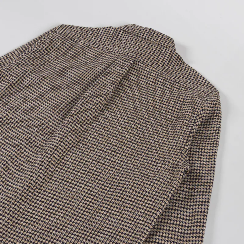 Portuguese Flannel Abstract Pied Poule Shirt Navy-3