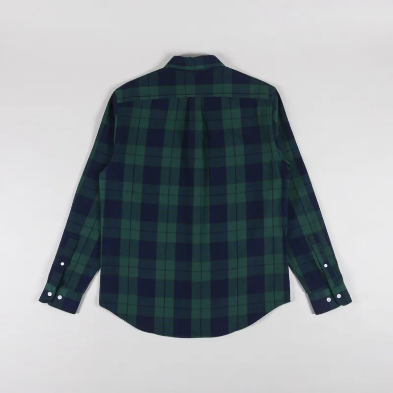 Portuguese Flannel Bonfim Shirt Green Navy-1