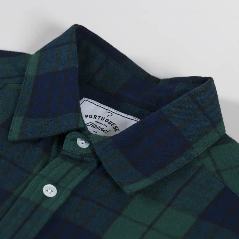 Portuguese Flannel Bonfim Shirt Green Navy-4