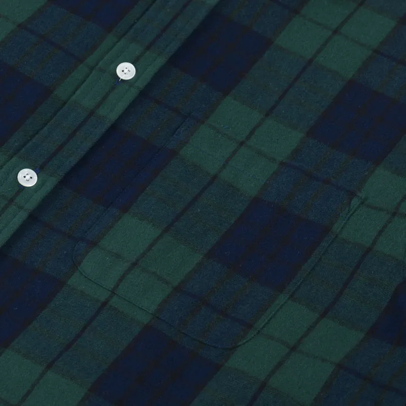Portuguese Flannel Bonfim Shirt Green Navy-6