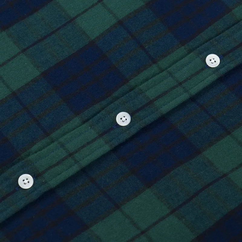 Portuguese Flannel Bonfim Shirt Green Navy-5