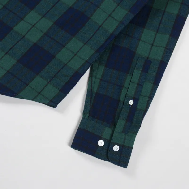 Portuguese Flannel Bonfim Shirt Green Navy-8