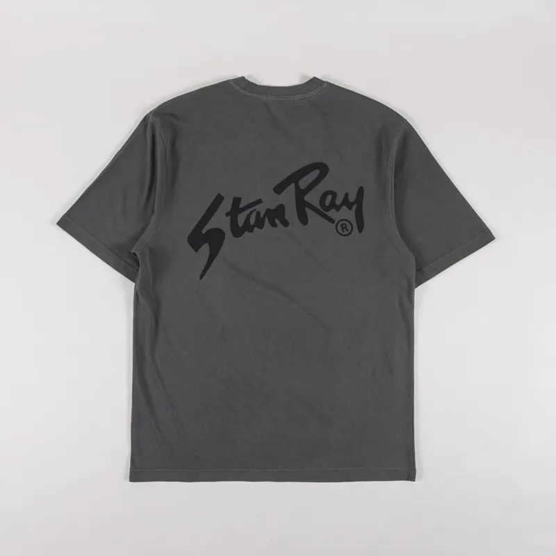 Stan Ray Mens OG Logo Tee T Shirt Washed Black Grey