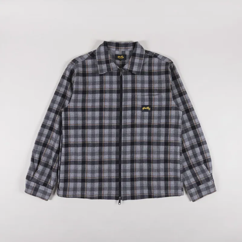 Stan Ray Zip Shirt Charcoal Plaid
