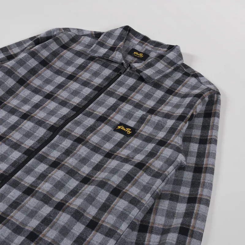 Stan Ray Zip Shirt Charcoal Plaid-3