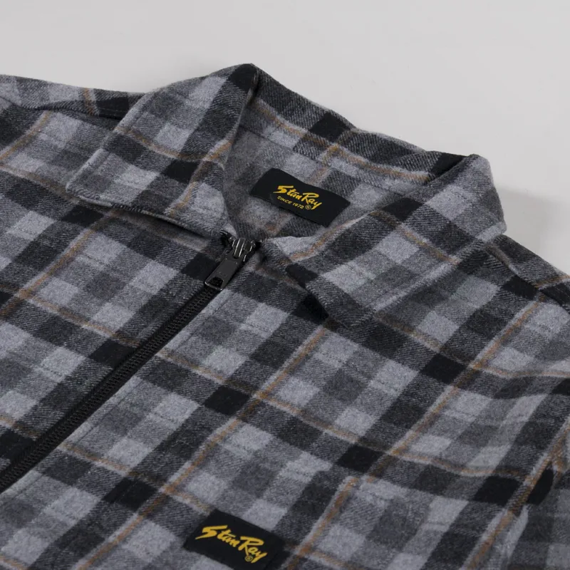 Stan Ray Zip Shirt Charcoal Plaid-5