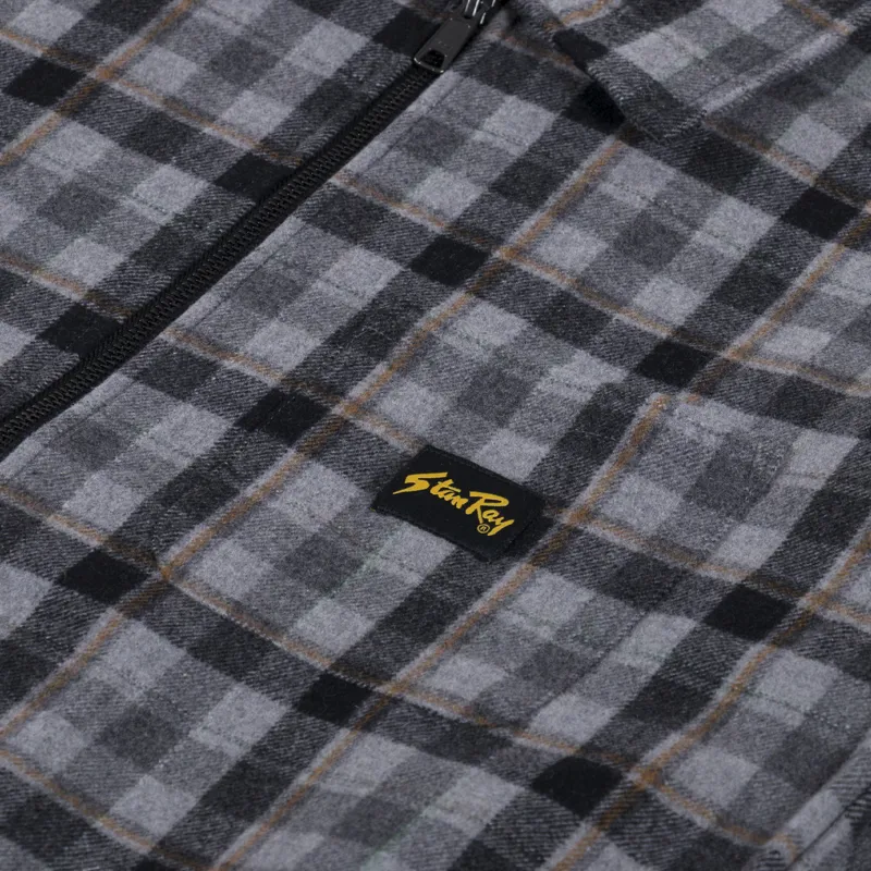 Stan Ray Zip Shirt Charcoal Plaid-6