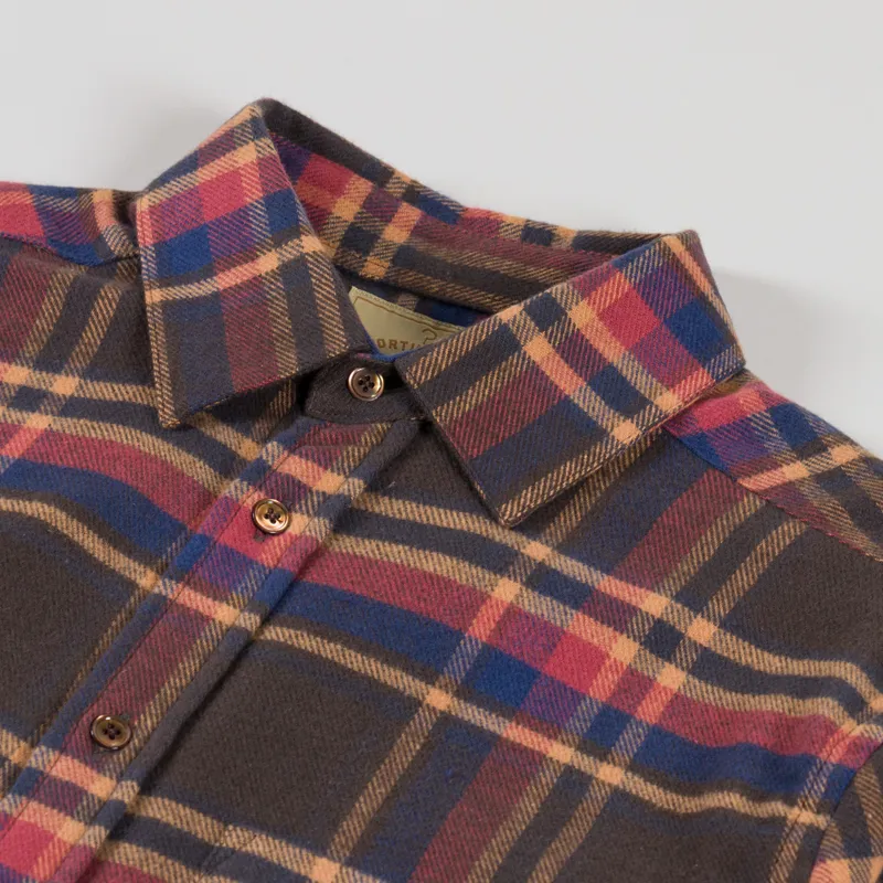 Portuguese Flannel Castor Shirt Brown Yellow Bordeaux Blue-4