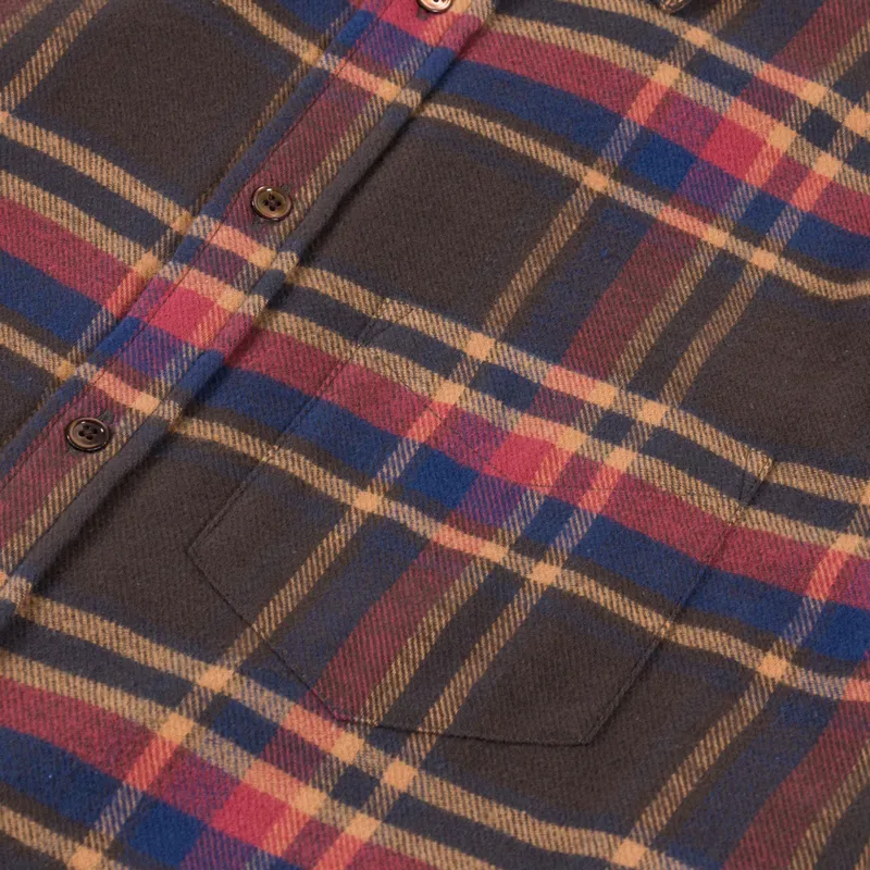 Portuguese Flannel Castor Shirt Brown Yellow Bordeaux Blue-6
