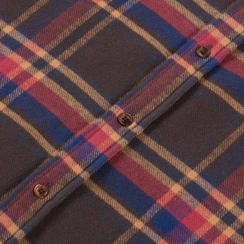 Portuguese Flannel Castor Shirt Brown Yellow Bordeaux Blue-5
