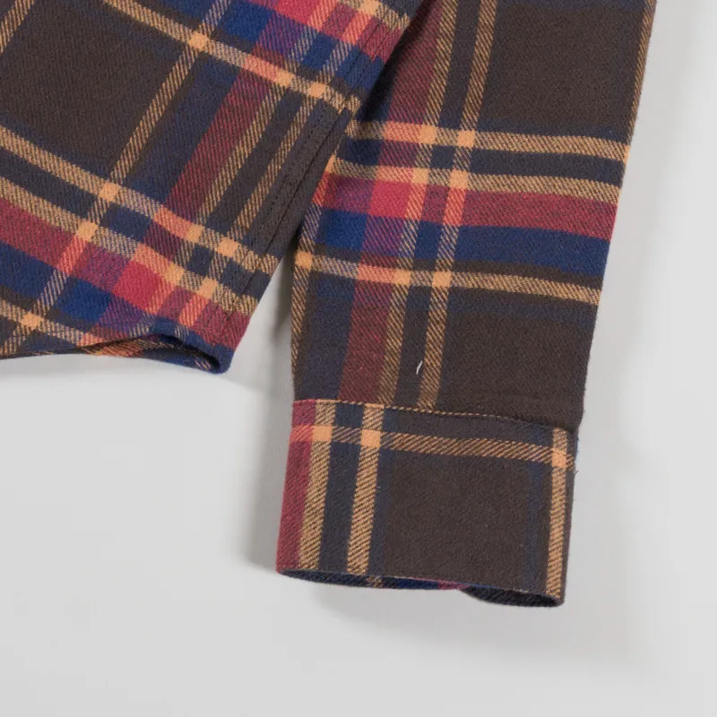 Portuguese Flannel Castor Shirt Brown Yellow Bordeaux Blue-7