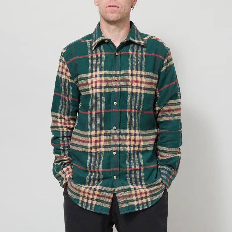 Portuguese Flannel Cervo Shirt Green Ecru
