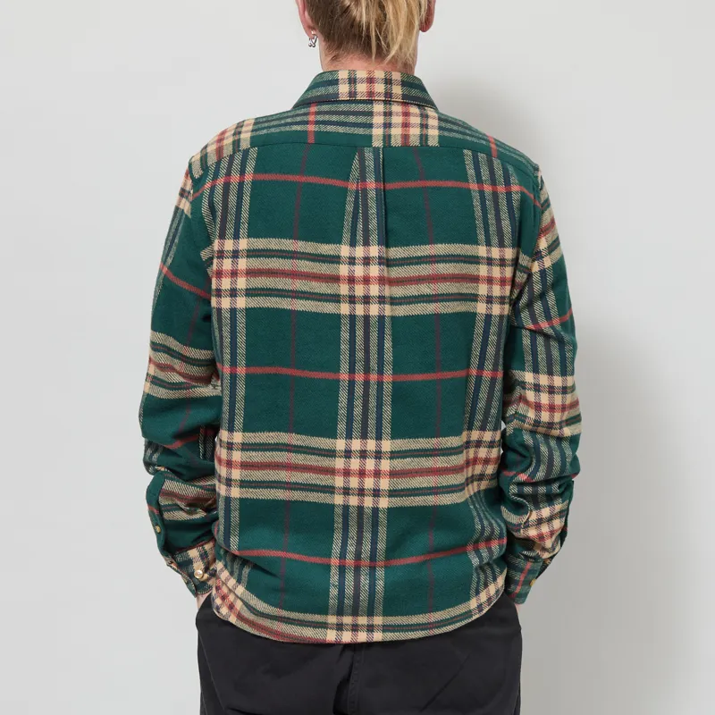 Portuguese Flannel Cervo Shirt Green Ecru-2