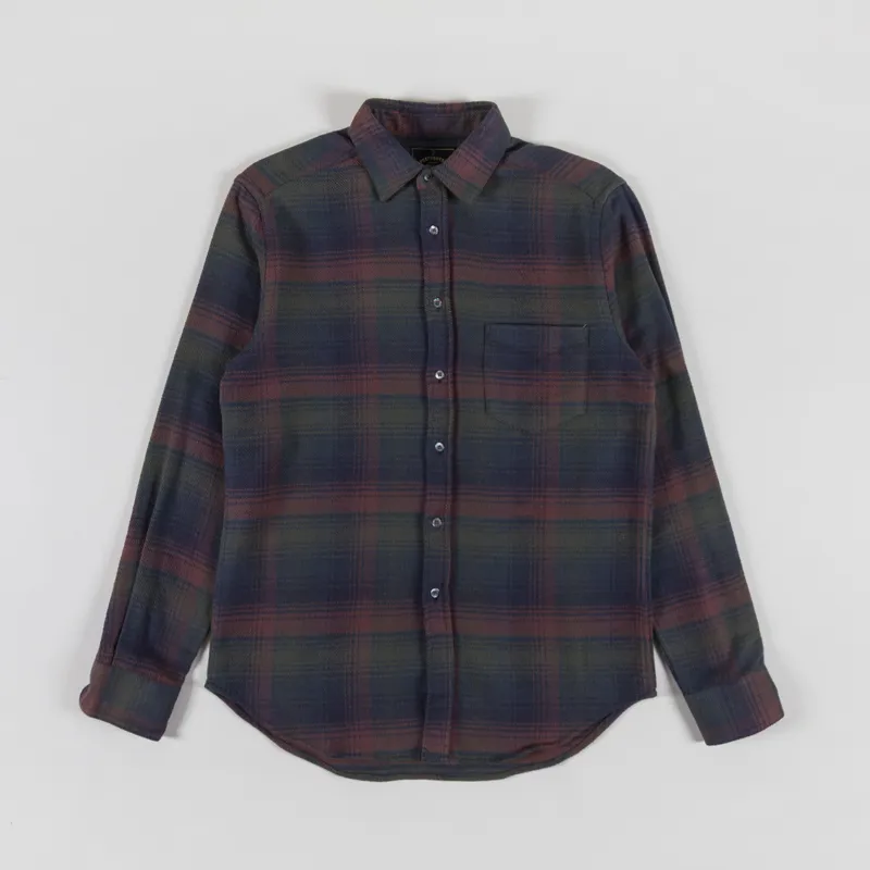 Portuguese Flannel Old Pine Shirt Grey Olive Brown