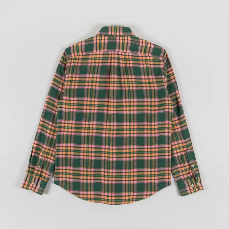 Portuguese Flannel Olivara Shirt Green Pink Yellow-1