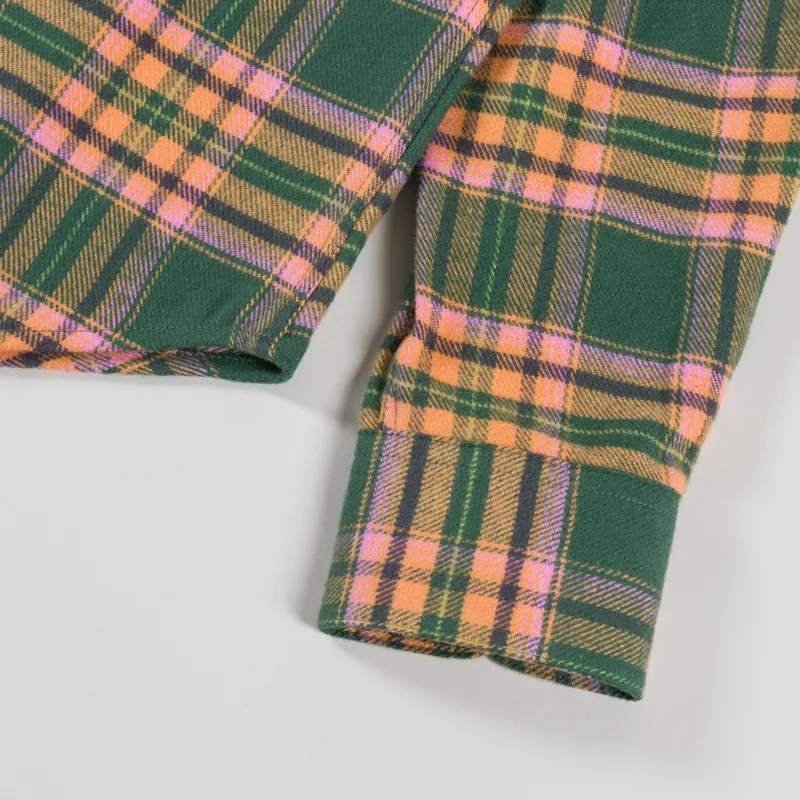 Portuguese Flannel Olivara Shirt Green Pink Yellow-7
