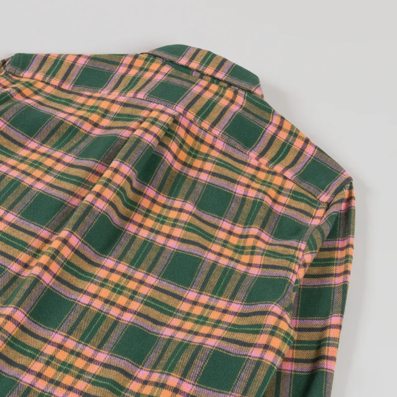 Portuguese Flannel Olivara Shirt Green Pink Yellow-3