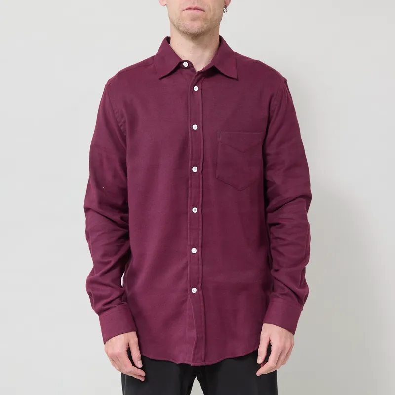 Portuguese Flannel Teca Shirt Bordeaux