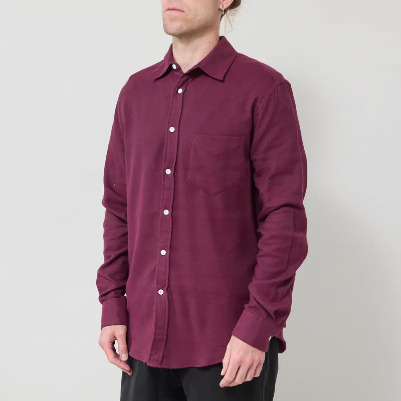 Portuguese Flannel Teca Shirt Bordeaux-1