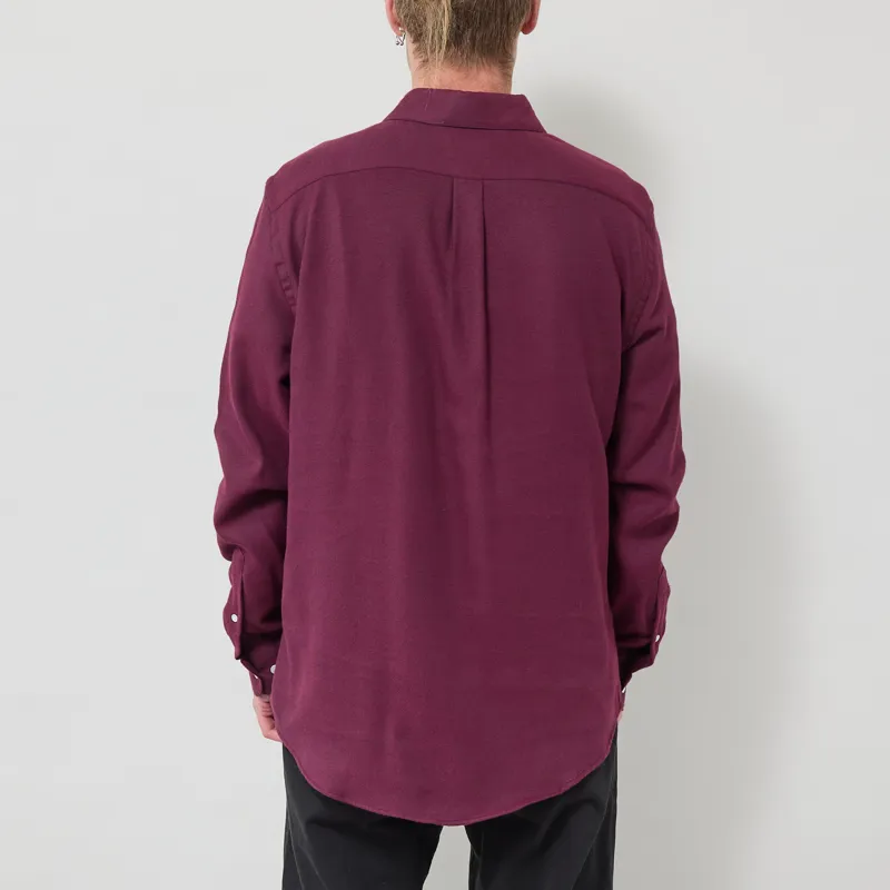 Portuguese Flannel Teca Shirt Bordeaux-2