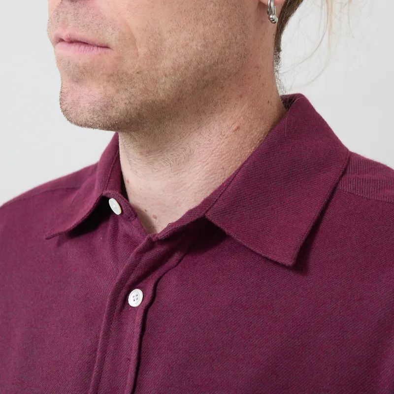 Portuguese Flannel Teca Shirt Bordeaux-3