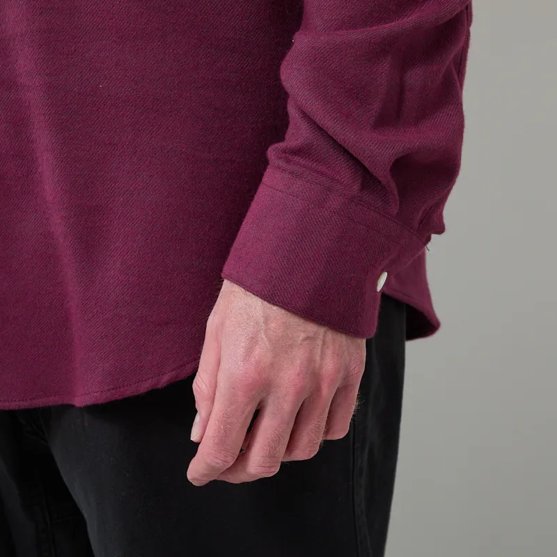Portuguese Flannel Teca Shirt Bordeaux-7
