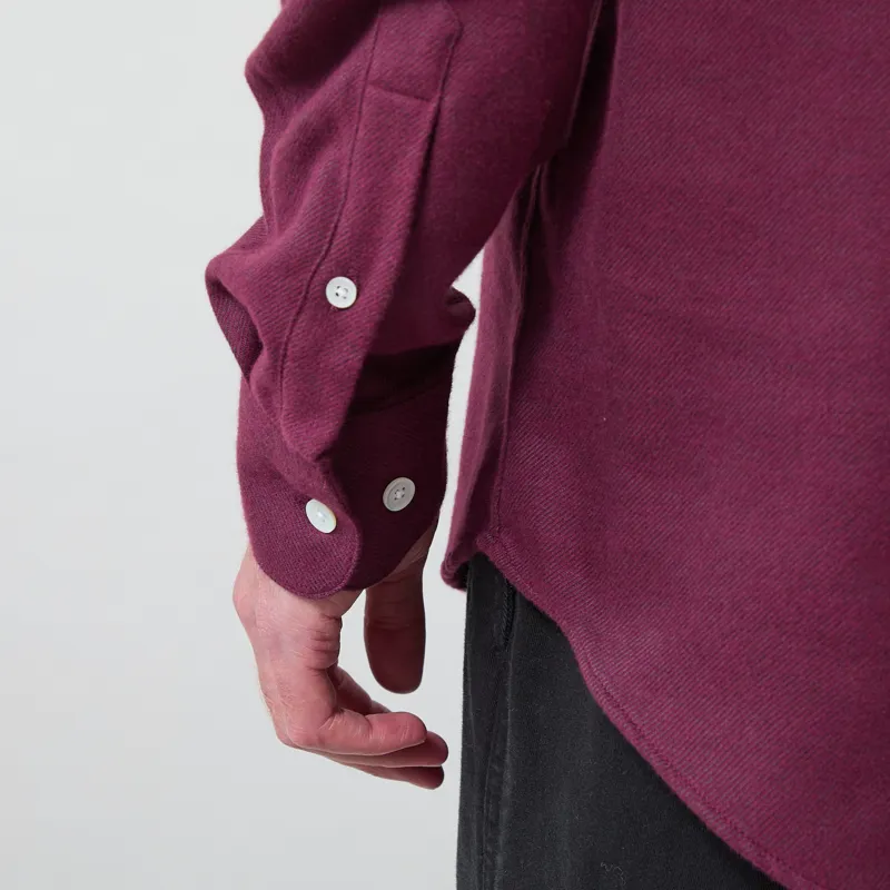 Portuguese Flannel Teca Shirt Bordeaux-8