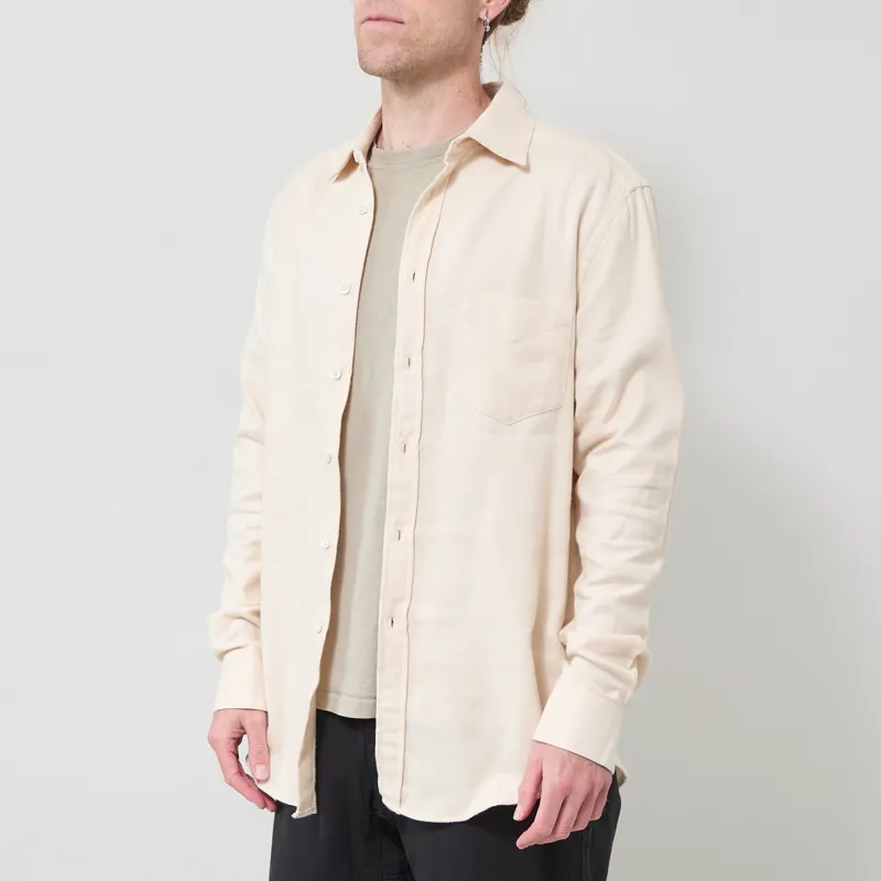 Portuguese Flannel Teca Shirt Ecru-1