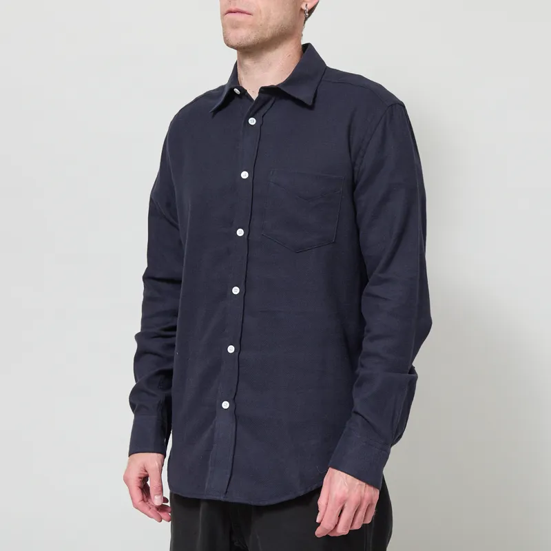 Portuguese Flannel Teca Shirt Navy-1