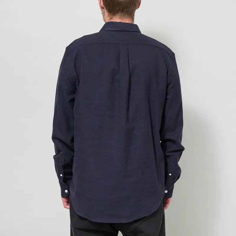 Portuguese Flannel Teca Shirt Navy-2