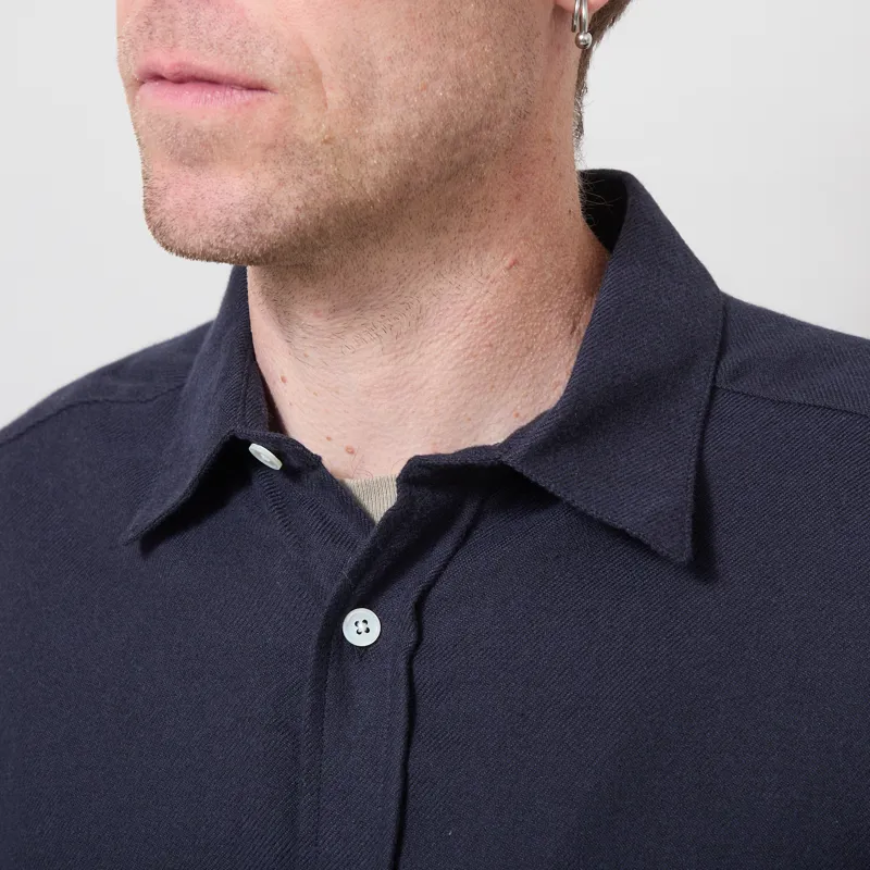Portuguese Flannel Teca Shirt Navy-3