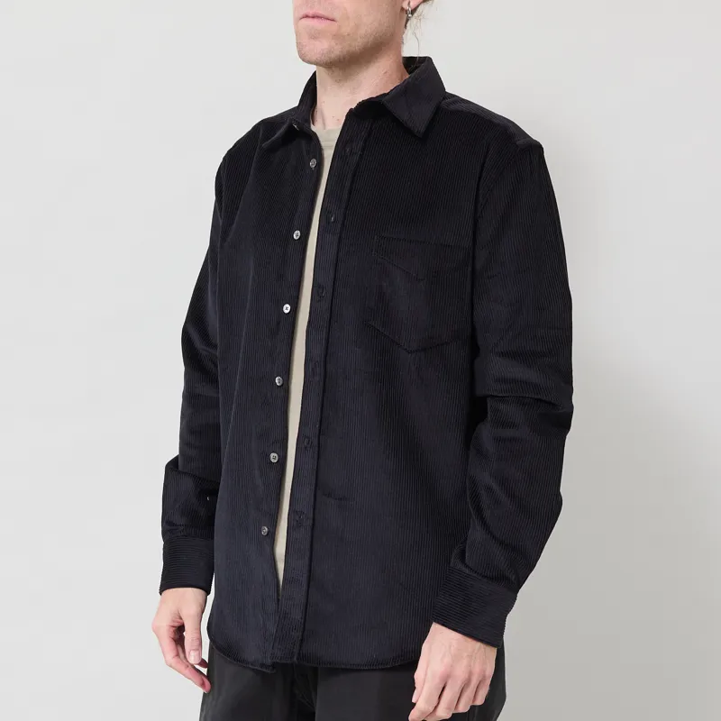 Portuguese Flannel Lobo Shirt Black-1