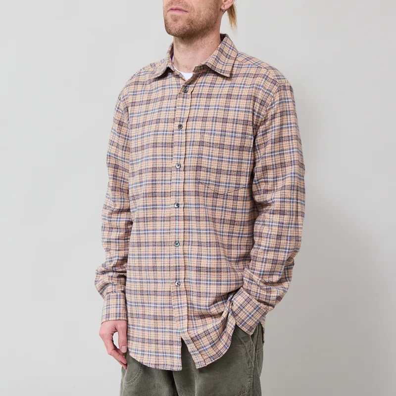 Portuguese Flannel Cedar Shirt Brown Blue-1