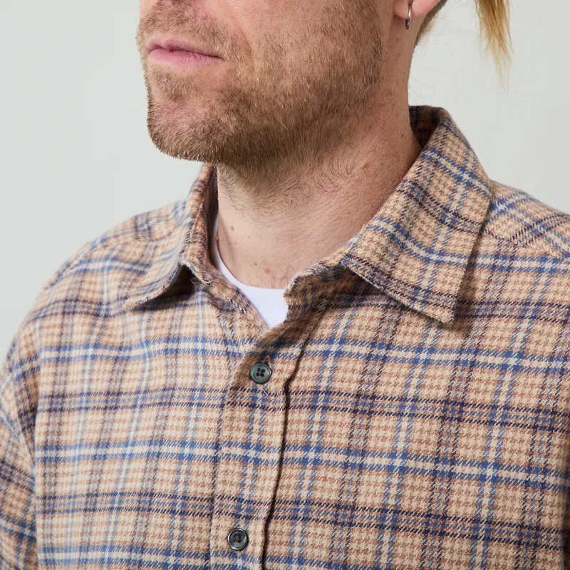 Portuguese Flannel Cedar Shirt Brown Blue-3