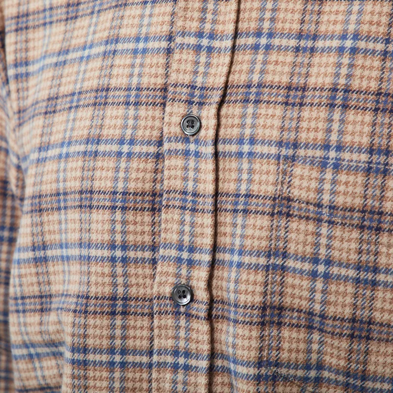 Portuguese Flannel Cedar Shirt Brown Blue-5