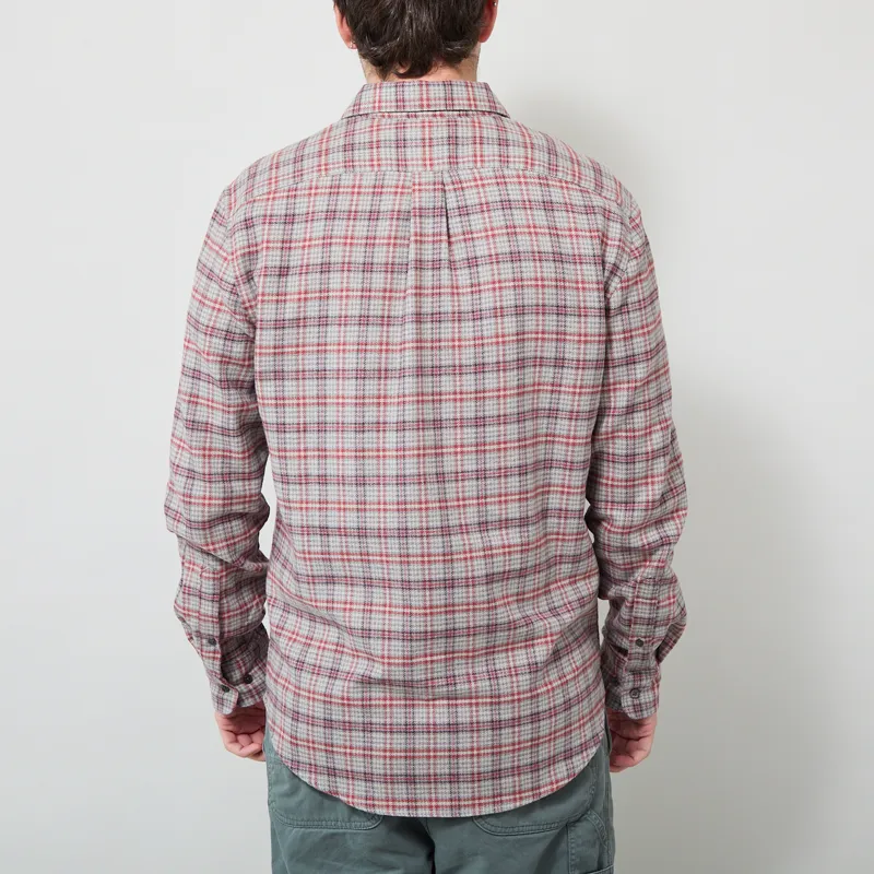 Portuguese Flannel Cedar Shirt Grey Bordeaux-2