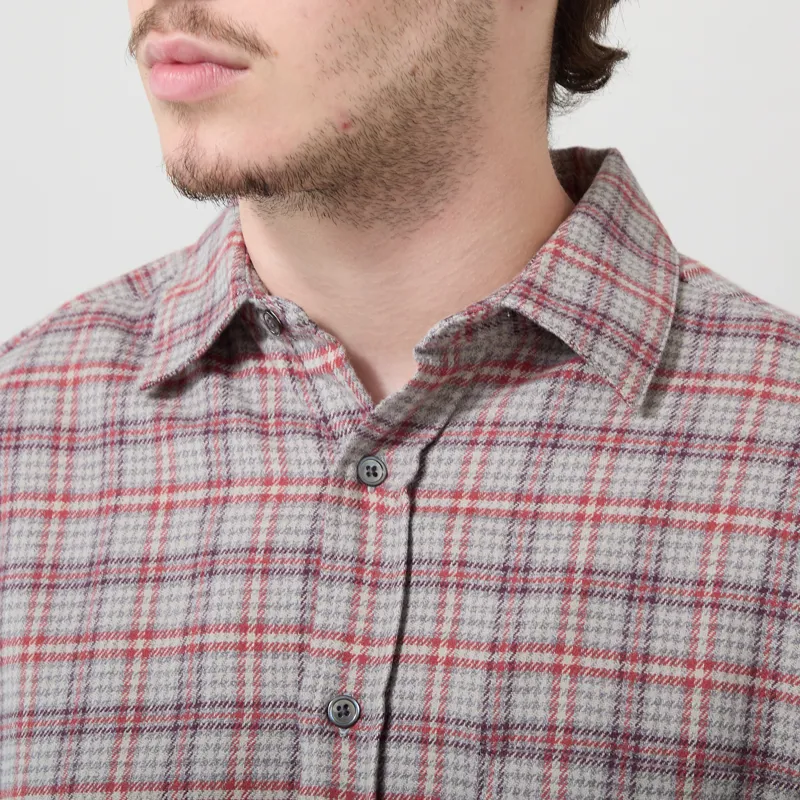 Portuguese Flannel Cedar Shirt Grey Bordeaux-3