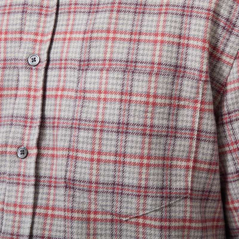 Portuguese Flannel Cedar Shirt Grey Bordeaux-5