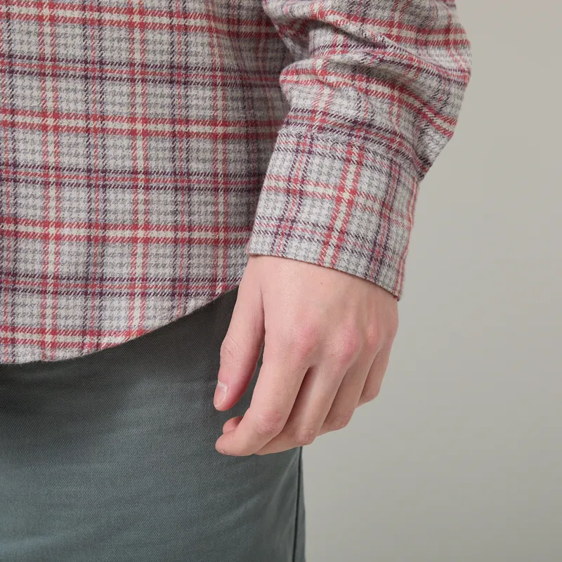 Portuguese Flannel Cedar Shirt Grey Bordeaux-6